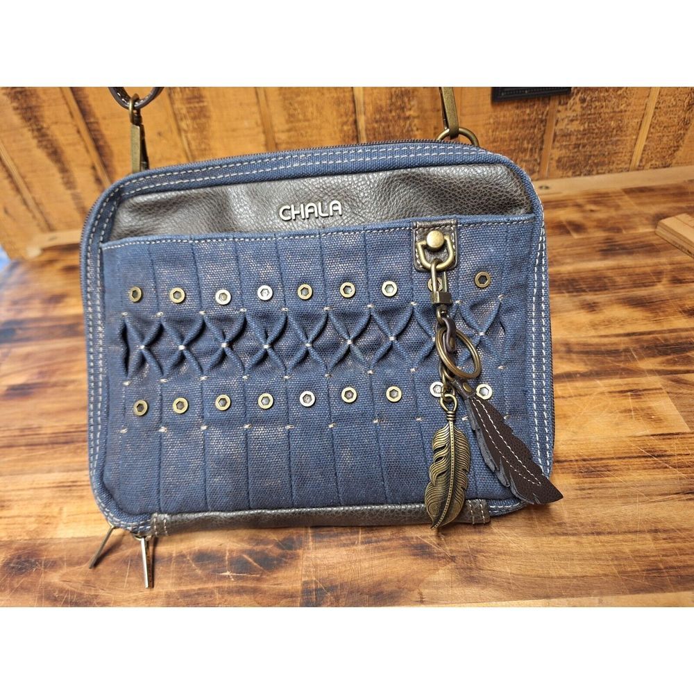 Chala Origami Crossbody Feather Charm Shoulder Bag